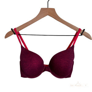 Victoria's Secret Padded Perfect Coverage Convertible Bra 32D Heathered Pink